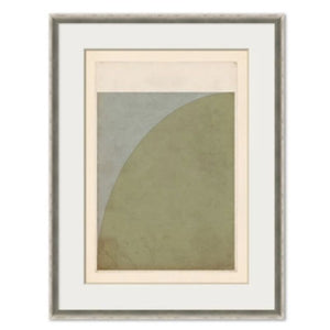 BLUE AND GREEN ABSTRACT GEOMETRIC SERIES IN GOLD FRAMES