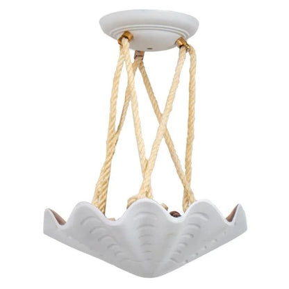PLASTER SHELL FORM CEILING PENDANT IN SERGE ROCHE STYLE, SMALL