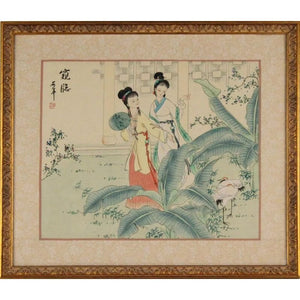 THREE CHINESE SILK PAINTINGS OF WOMEN