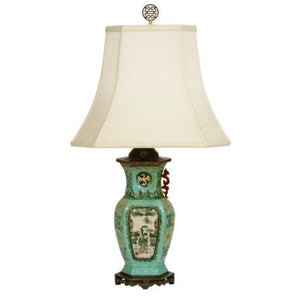 BLUE VINTAGE ASIAN STYLE LAMP