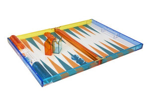 LUCITE BACKGAMMON SET