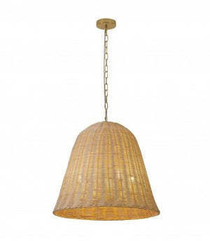 LARGE NATURAL WOVEN BASKET CHANDELIER