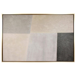 LARGE MODERN BLACK AND GRAY OIL ON CANVAS