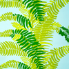 FERNS - INDOOR FABRIC SAMPLE - LIGHT GREENS ON SKY