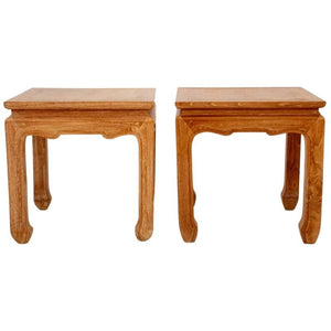 PAIR OF ASIAN CYPRESS SIDE TABLES