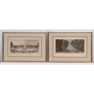 A PAIR OF CONTINENTAL ENGRAVINGS IN SILVER FRAMES