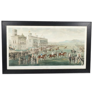 FRAMED FRENCH TURN OF CENTURY HORSE RACE