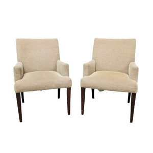 PAIR OF A. RUDIN MODERN ARM CHAIRS UPHOLSTERED IN TEXTURED FABRIC