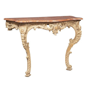 ROCOCO STYLE FAUX MARBLE TOP WALL MOUNT CONSOLE TABLE