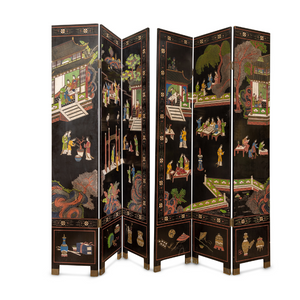 PAIR OF VINTAGE ASIAN 3 PANEL SCREENS WITH INTRICATE HANDPAINTED DETAIL