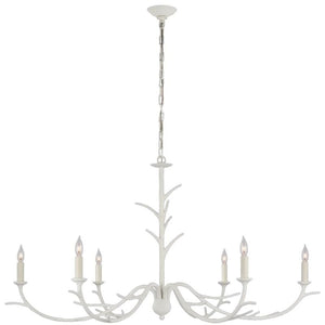 LARGE JULIE NEIL WHITE SIX ARM PLASTER WOODLAND BRANCH CHANDELIER