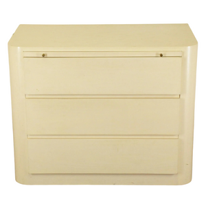 IVORY LACQUER SIDE CHEST OF DRAWERS C. 1980'S