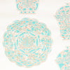 LIMOGERIE WALLPAPER SAMPLE - AQUA & CORAL