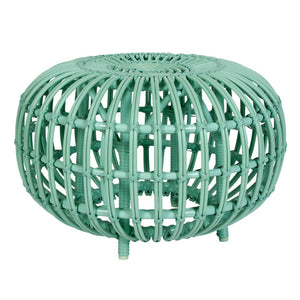 GREEN PAINTED ALBINI RATTAN STOOL