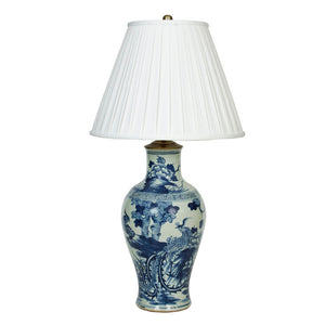 CUSTOM BLUE AND WHITE CHINESE EXPORT TALL PORCELAIN LAMP