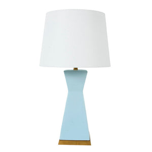 PALE BLUE MODERN LAMP WITH GILT BASE