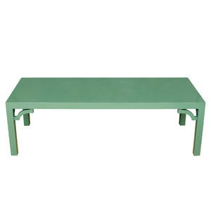 CUSTOM TEAL LACQUERED COFFEE TABLE