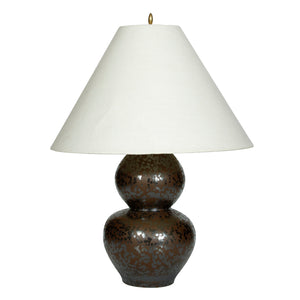 DOUBLE GOURD BURNISHED METALLIC LAMP