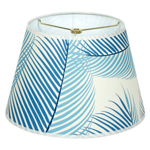 CUSTOM BLUE PALM FROND WALLPAPER LAMPSHADE