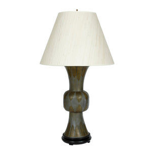 SINGLE LAVERNE STYLE LAMP WITH BRASS LEAF DETAIL