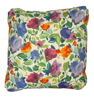 PURPLE AND ORANGE FLORAL PILLOW