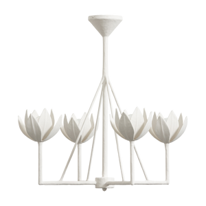 SMALL WHITE PLASTER FLORAL CHANDELIER