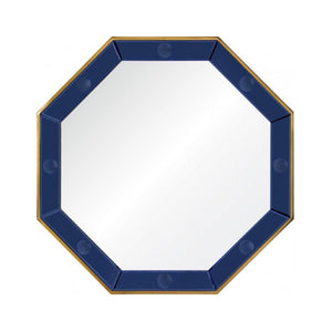 OCTAGONAL BLUE GLASS MIRROR