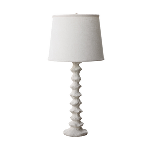 FROST WHITE TEXTURED TABLE LAMP IN CAST RESIN