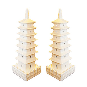 PAIR OF BLANC DE CHINE PAGODAS