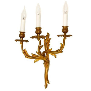 PAIR OF GILT BRONZE EMPIRE SCONCES