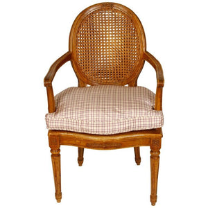 PAIR OF LOUIS XVI STYLE BEECHWOOD ARMCHAIRS