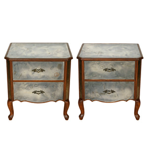 PAIR OF VENETIAN STYLE MIRRORED NIGHTSTANDS