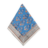 SET OF 4 FLORAL TABLE NAPKINS - BLUE & ORANGE