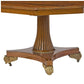 OCTAGONAL ROSEWOOD DINING TABLE WITH GILT AND LEAVES