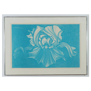 FRAMED AND SIGNED BLUE IRIS