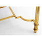 MAISON JANSEN BRASS SIDE TABLE WITH GILT AND EBONIZED TOP