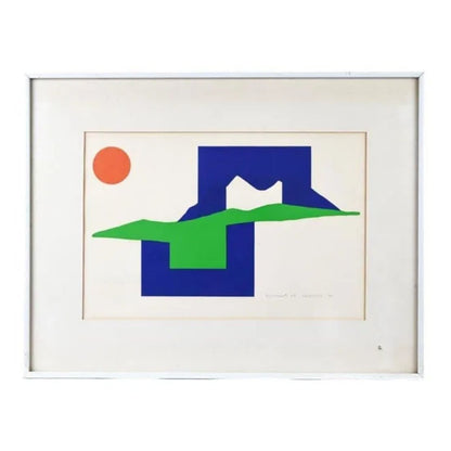 SIGNED AND FRAMED ABSTRACT LITHOGRAPH C.1974