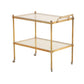 REGENCY STYLE MID CENTURY BRASS AND GLASS BAR CART