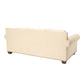 ROLL ARM CREAM SOFA WITH LARGE NAIL HEAD TRIM