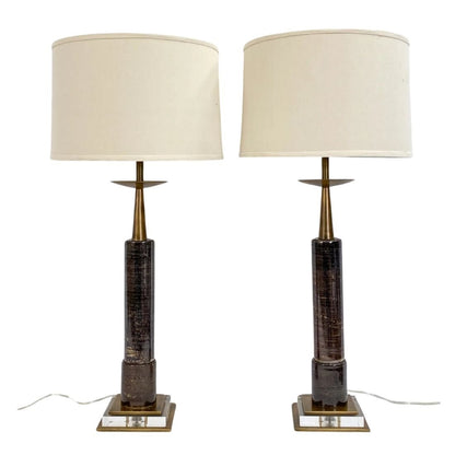 PAIR OF DECO STYLE ARCHITECTURAL TABLE LAMPS