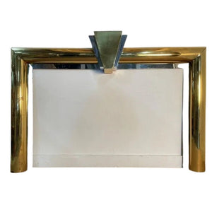 MID-CENTURY DANNY ALESSANDRO BRASS & STEEL FIREPLACE MANTEL