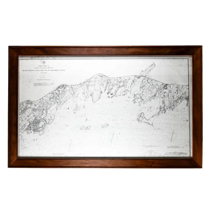 FRAMED LONG ISLAND SOUND MAP C. 1899