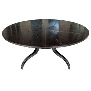 ROUND DAVID IATESTA PARQUETRY DINING TABLE WITH LEAVES