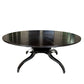 ROUND DAVID IATESTA PARQUETRY DINING TABLE WITH LEAVES