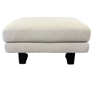 CONTEMPORARY CREAM UPHOLSTERED OTTOMAN