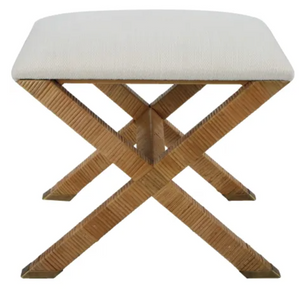 WRAPPED CANE X STOOL WITH CUSHION