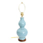 PAIR DOUBLE GOURD SPITZMILLER STYLE ROBINS EGG BLUE LAMPS