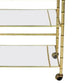 REGENCY STYLE VINTAGE TIERED BRASS BAMBOO BAR CART