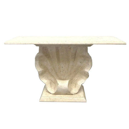 SHELL FORM CONSOLE TABLE WITH STONE TOP