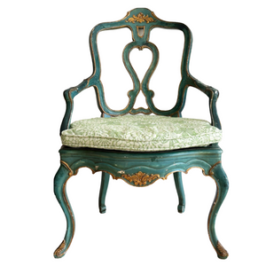 REGENCY STYLE VINTAGE FAUTEUIL CHAIR WITH CUSHION